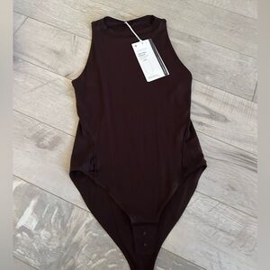 NWOT lululemon athletica Nulu High Neck Sleeveless Bodysuit Dark Brown